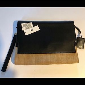 Vasic VC Limite Leather Handbag Clutch Black Tan